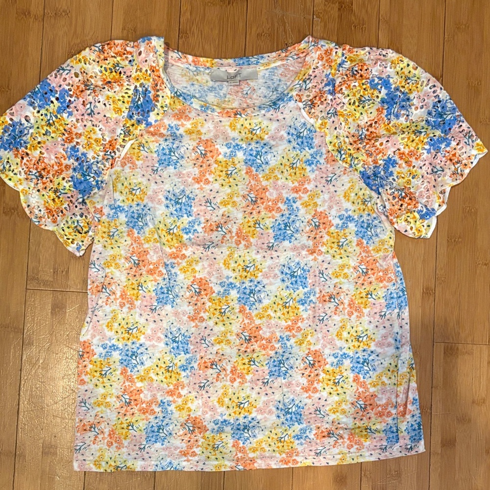 LOFT Multicolor Floral Top